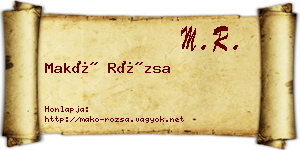 Makó Rózsa névjegykártya